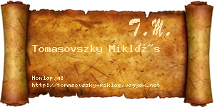 Tomasovszky Miklós névjegykártya