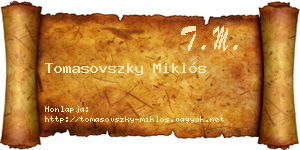 Tomasovszky Miklós névjegykártya