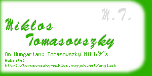 miklos tomasovszky business card